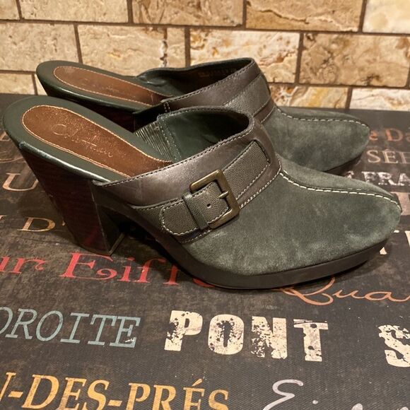 Cole Haan Suede Buckle Clogs 7 - Picture 2 of 10